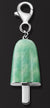 AMBROSINI JEWELS -  PENDENTE ARGENTO 925��  ghiacciolo finitura bianca pietra verde  piccolo (21x14 mm)
