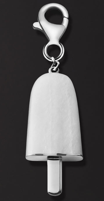 AMBROSINI JEWELS -  PENDENTE ARGENTO 925��  ghiacciolo finitura bianca pietra bianca piccolo (21x14 mm)