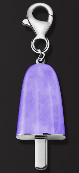 AMBROSINI JEWELS -  PENDENTE ARGENTO 925��  ghiacciolo finitura bianca pietra viola piccolo (21x14 mm)