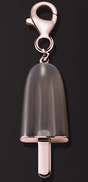 AMBROSINI JEWELS - PENDENTE ARGENTO 925��  ghiacciolo finitura ros�� pietra marrone piccolo (21x14 mm)