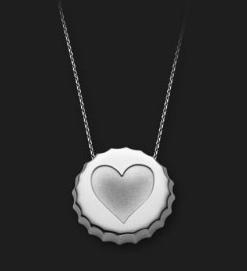 AMBROSINI JEWELS - PENDENTE ARGENTO 925�� tappo finitura bianca cuore