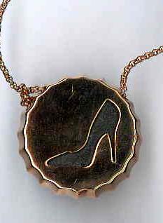 AMBROSINI JEWELS - PENDENTE ARGENTO 925�� tappo finitura ros�� scarpa